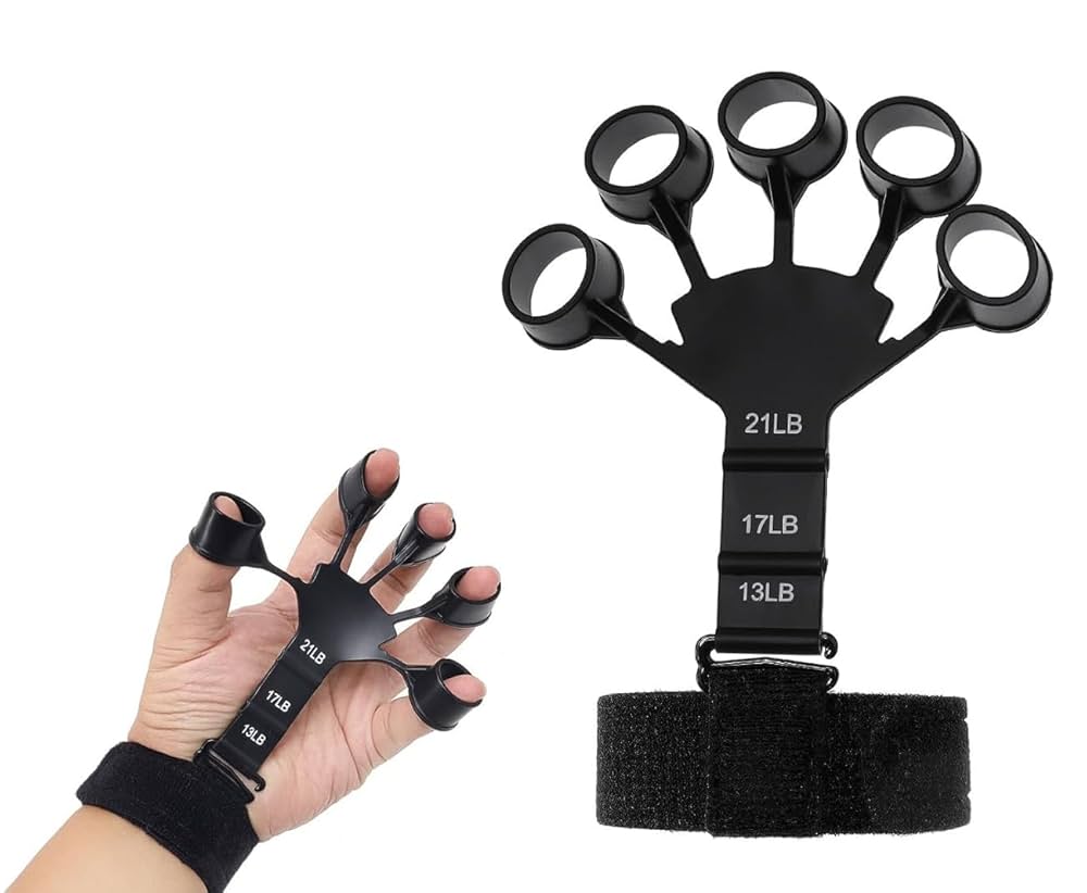 2PCS Adjustable Finger & Hand Grip Strengthener – Black & Grey