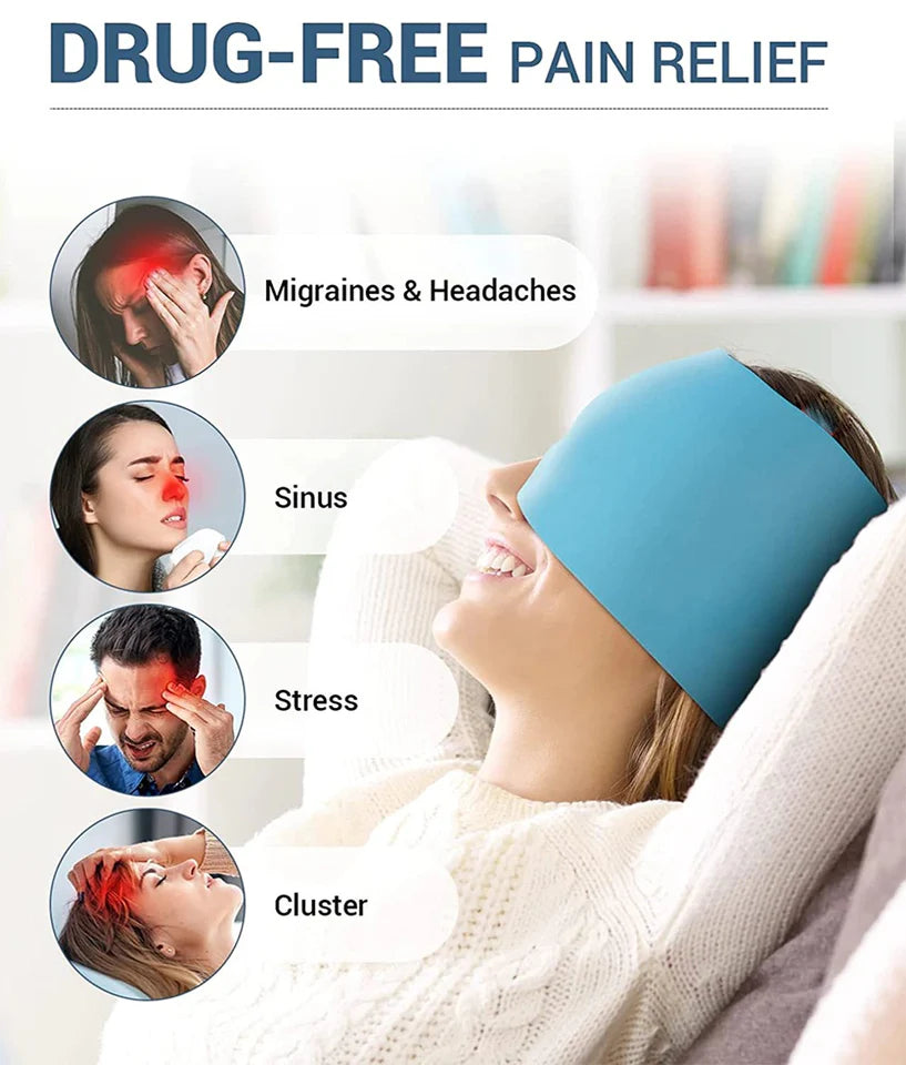 360° Gel Migraine Relief Cap – Reusable Cold Therapy Hat for Headaches and Stress