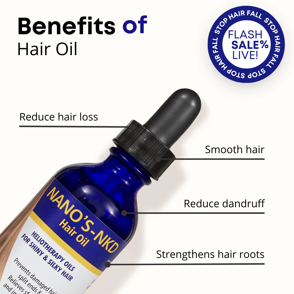 Hair Oil for Shiny & Silky Hair | Solar Treated Almond Oil | Stress Relief & Anti-Hair Fall